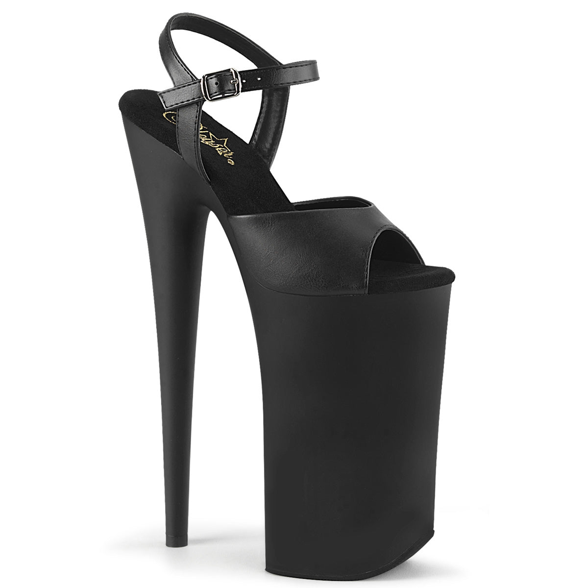 Pleaser Sandales pour femmes BEYOND-009 Blk Faux Cuir / Blk Matte