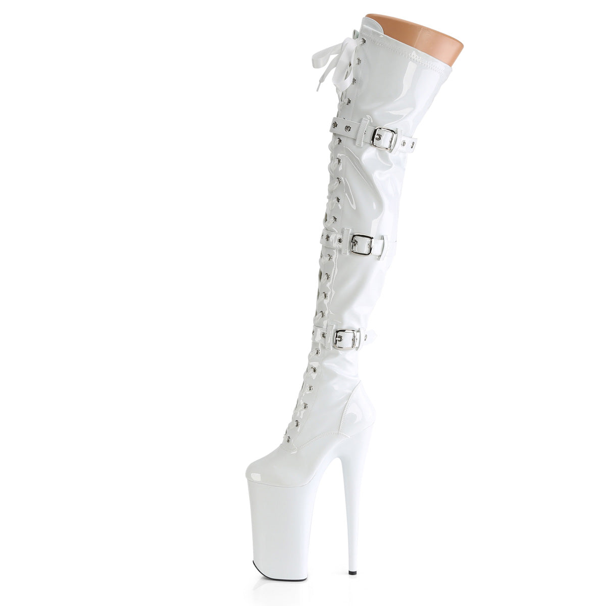 Pleaser BEYOND-3028 Wht Str Pat/Wht