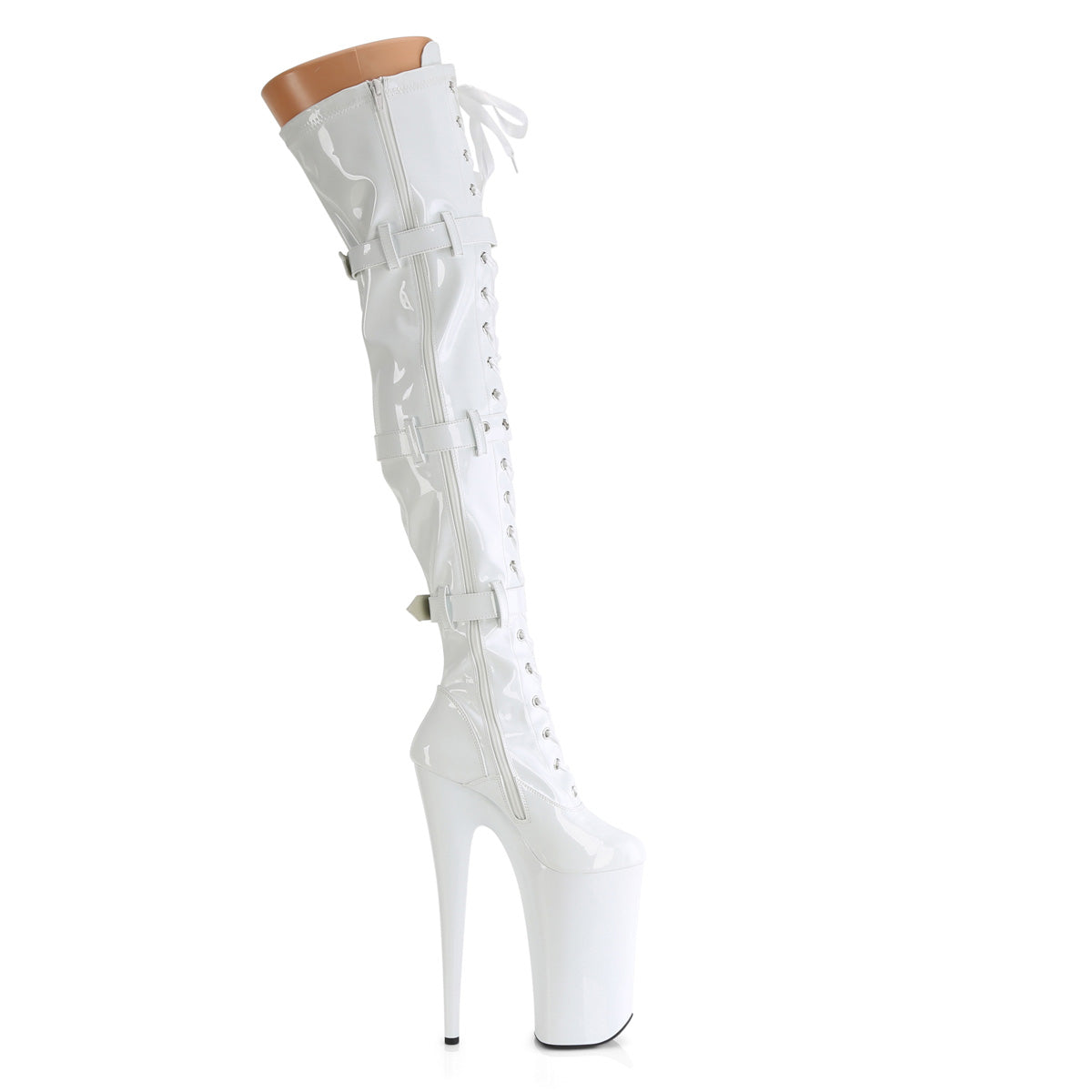 Pleaser BEYOND-3028 Wht Str Pat/Wht