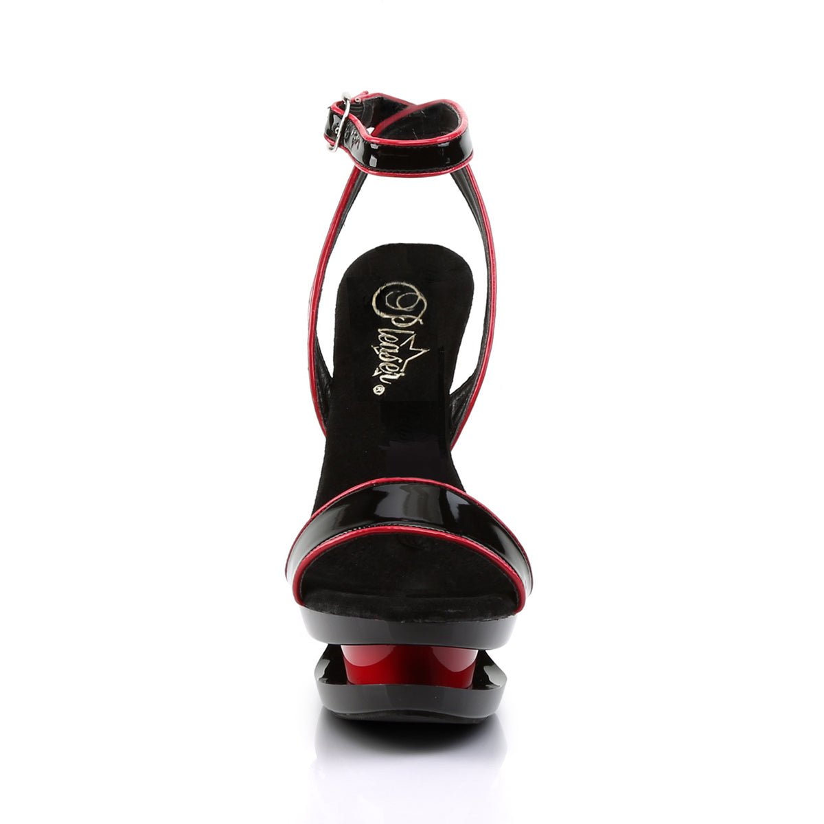 Pleaser Sandales pour femmes BLONDIE-631-2 BLK PAT / BLK-RED