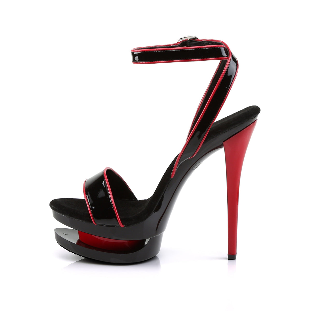 Pleaser Sandales pour femmes BLONDIE-631-2 BLK PAT / BLK-RED