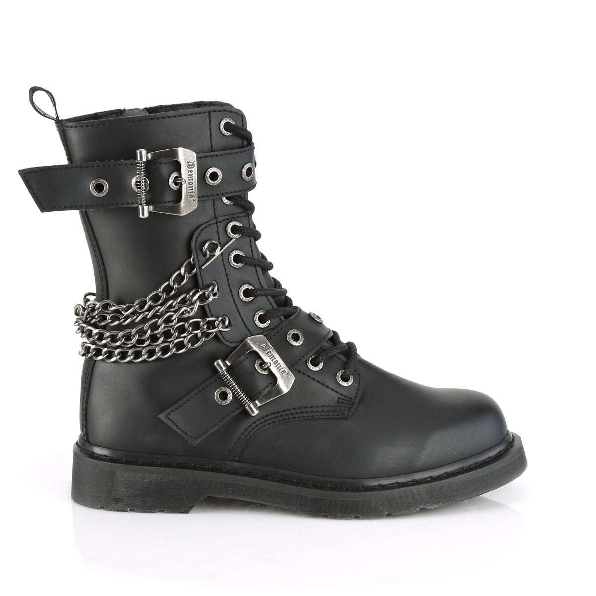 DemoniaCult Bottes pour hommes BOLT-250 Cuir végétalien BLK