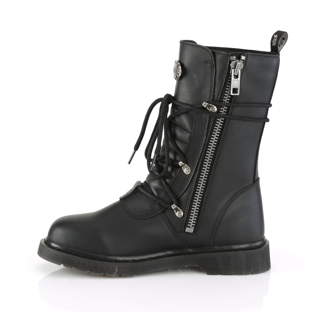 DemoniaCult Bottes pour hommes BOLT-265 Cuir végétalien BLK