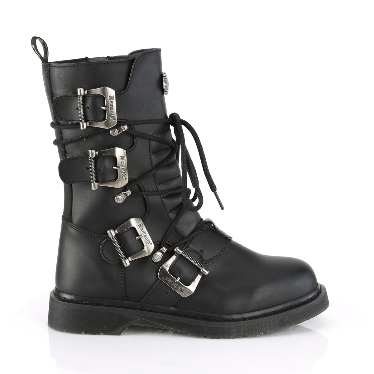 DemoniaCult Bottes pour hommes BOLT-265 Cuir végétalien BLK