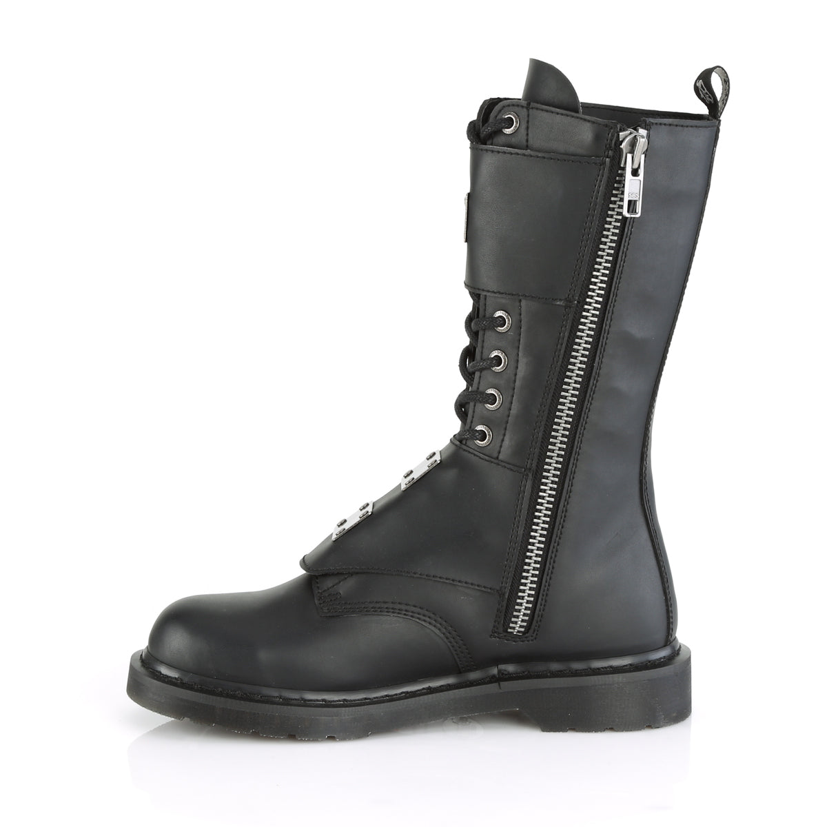 DemoniaCult Bottes pour hommes BOLT-345 Cuir végétalien BLK