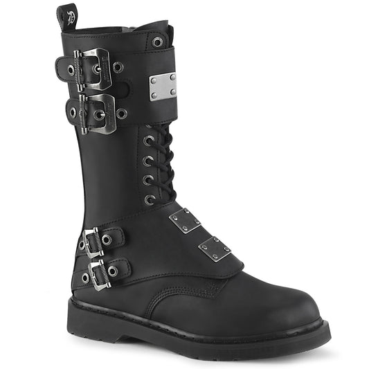DemoniaCult Bottes pour hommes BOLT-345 Cuir végétalien BLK