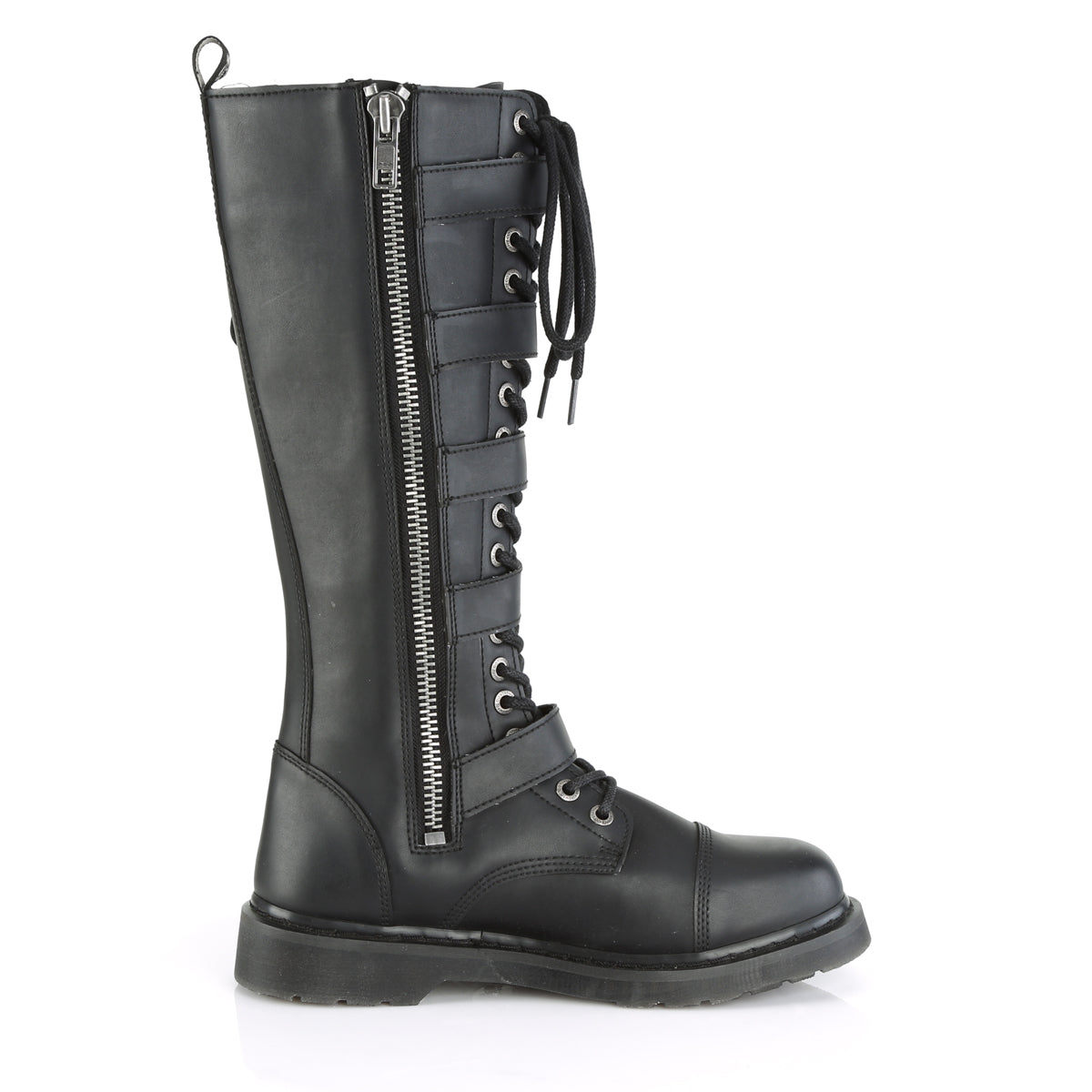 DemoniaCult Bottes pour hommes BOLT-425 Cuir végétalien BLK