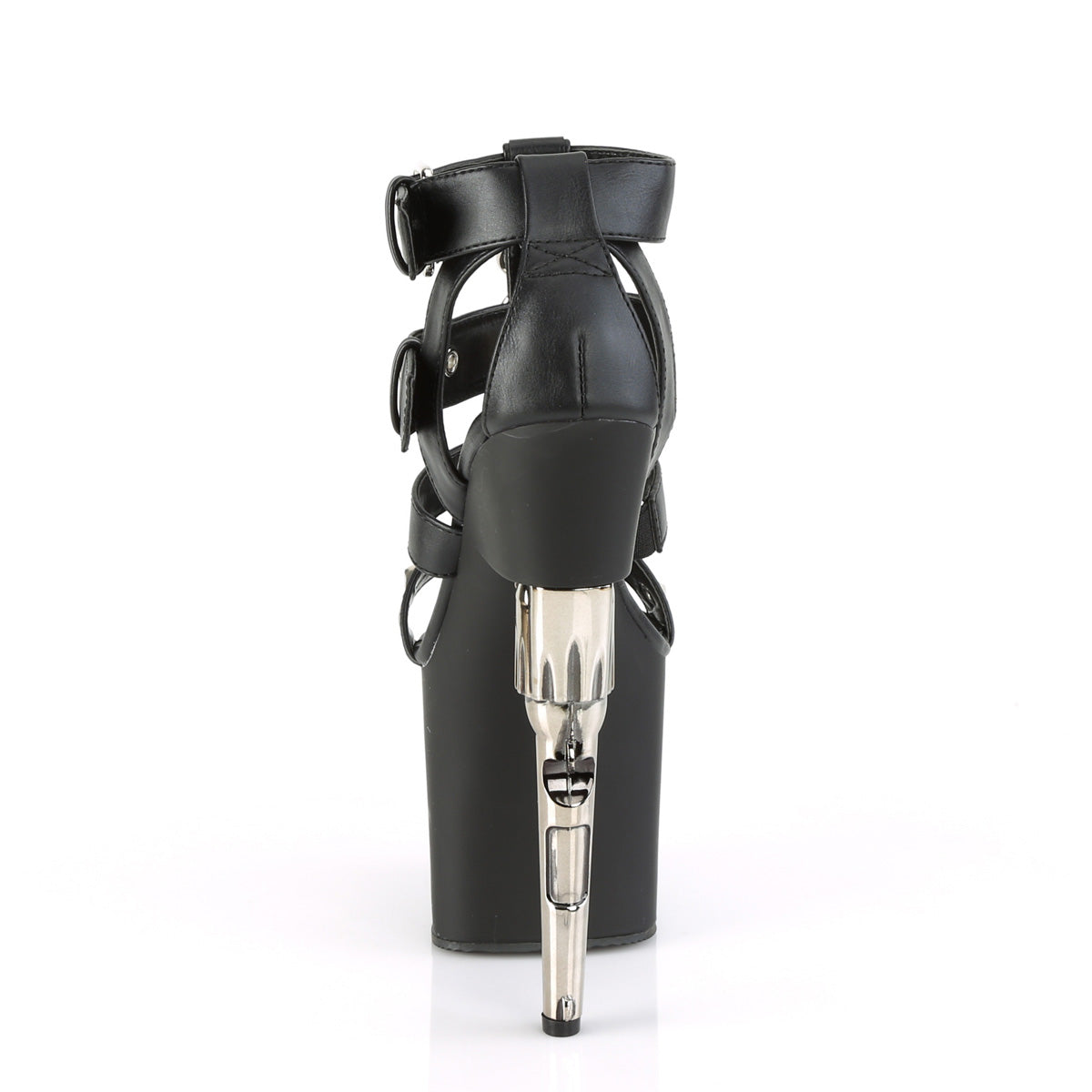 Pleaser Sandales pour femmes BONDGIRL-758 Blk Faux Cuir / Blk Matte