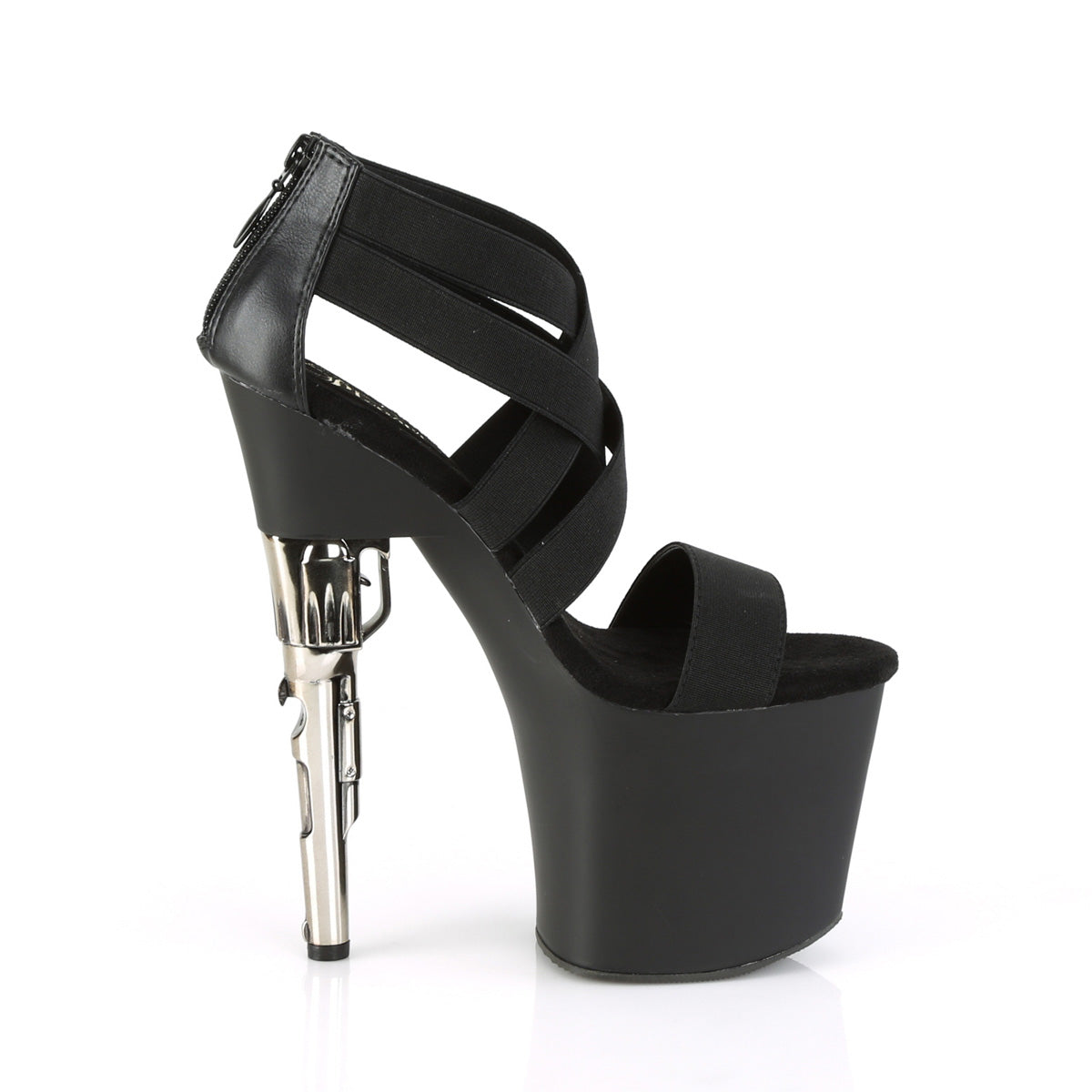 Pleaser Sandales pour femmes BONDGIRL-769 BLK BAND BAND-FAUX LE / BLK MATTE