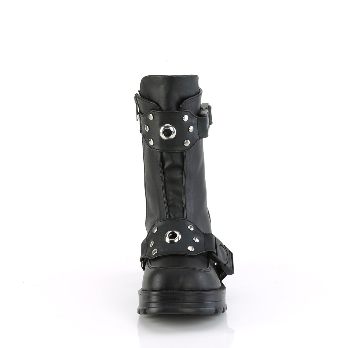 DemoniaCult Bottines BRATTY-56 Cuir végétalien BLK