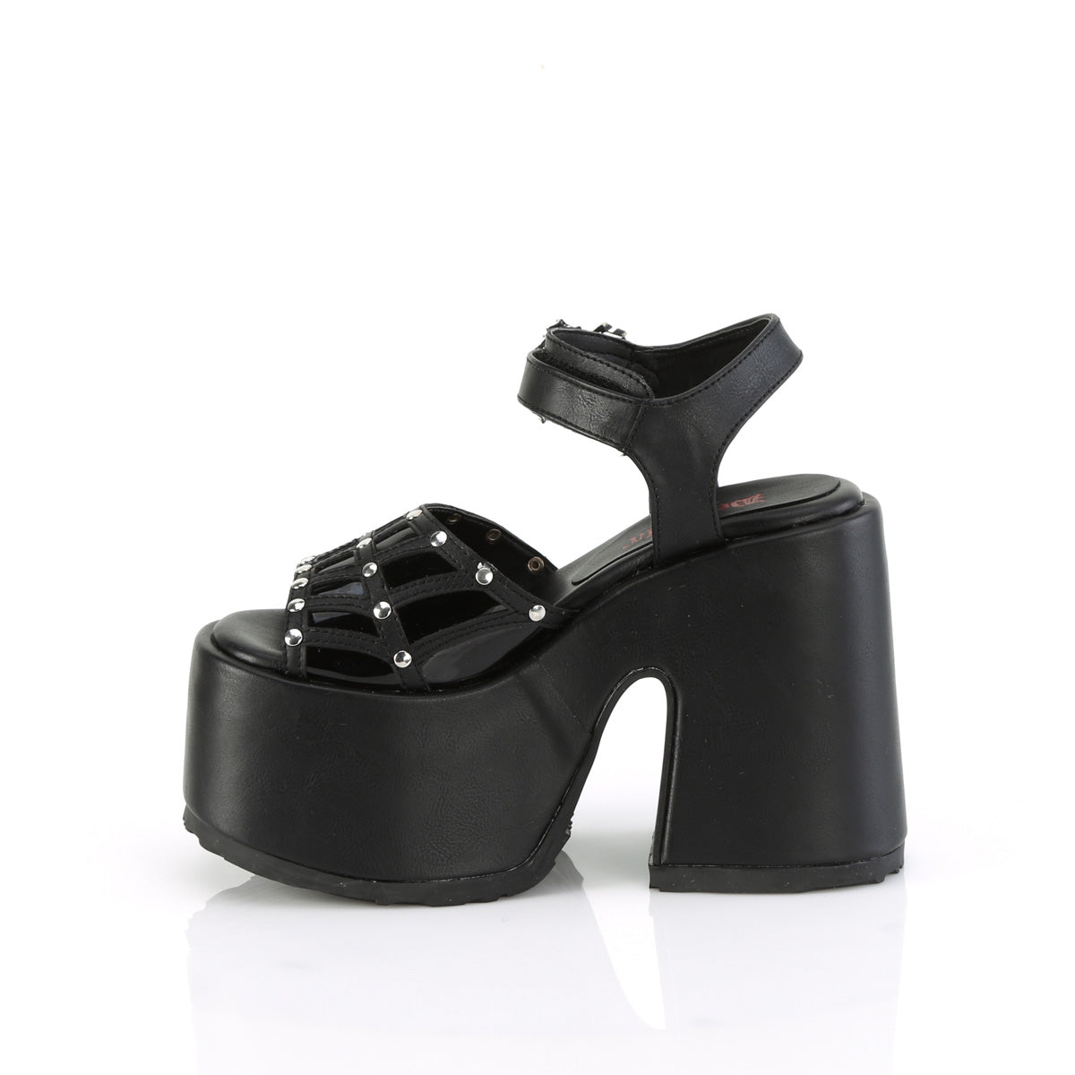 DemoniaCult Sandals CAMEL-17 Blk Vegan Leather