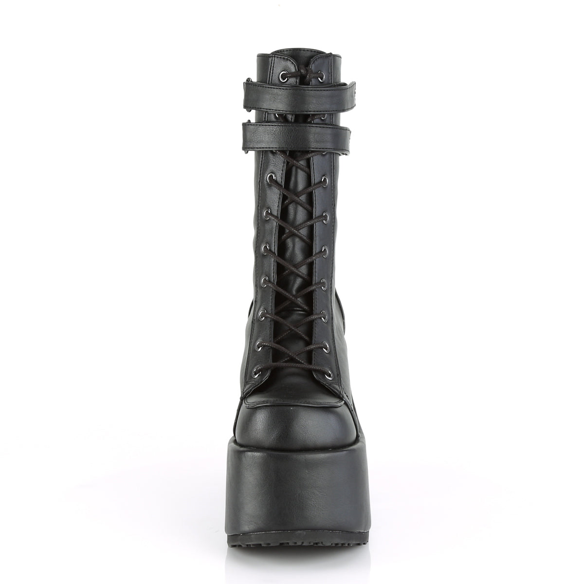 DemoniaCult Bottes de femmes CAMEL-250 Cuir végétalien BLK