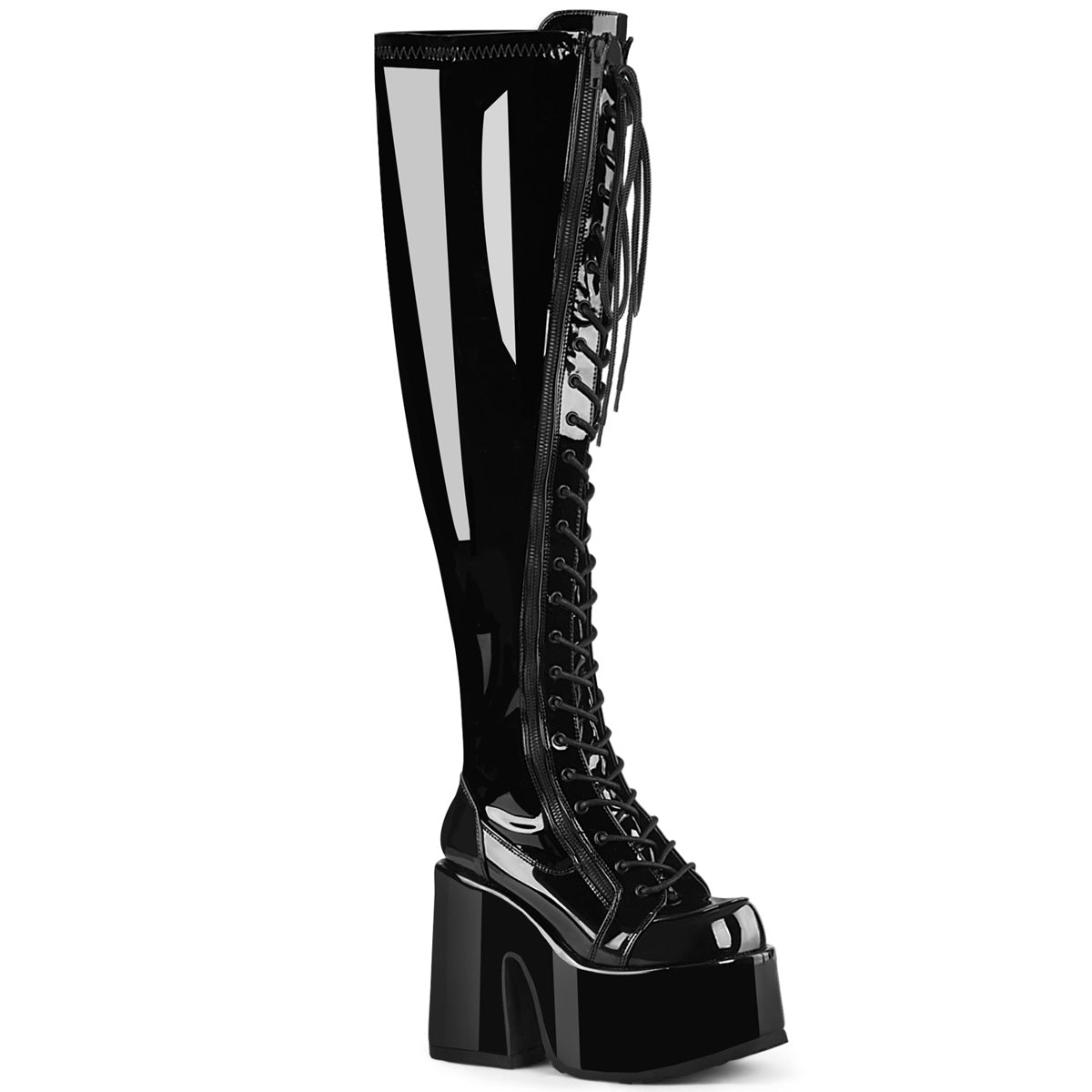 DemoniaCult Boots CAMEL-300WC Blk Str Pat