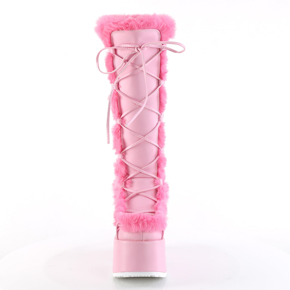 DemoniaCult Boots CAMEL-311 B. Pink Vegan Leather