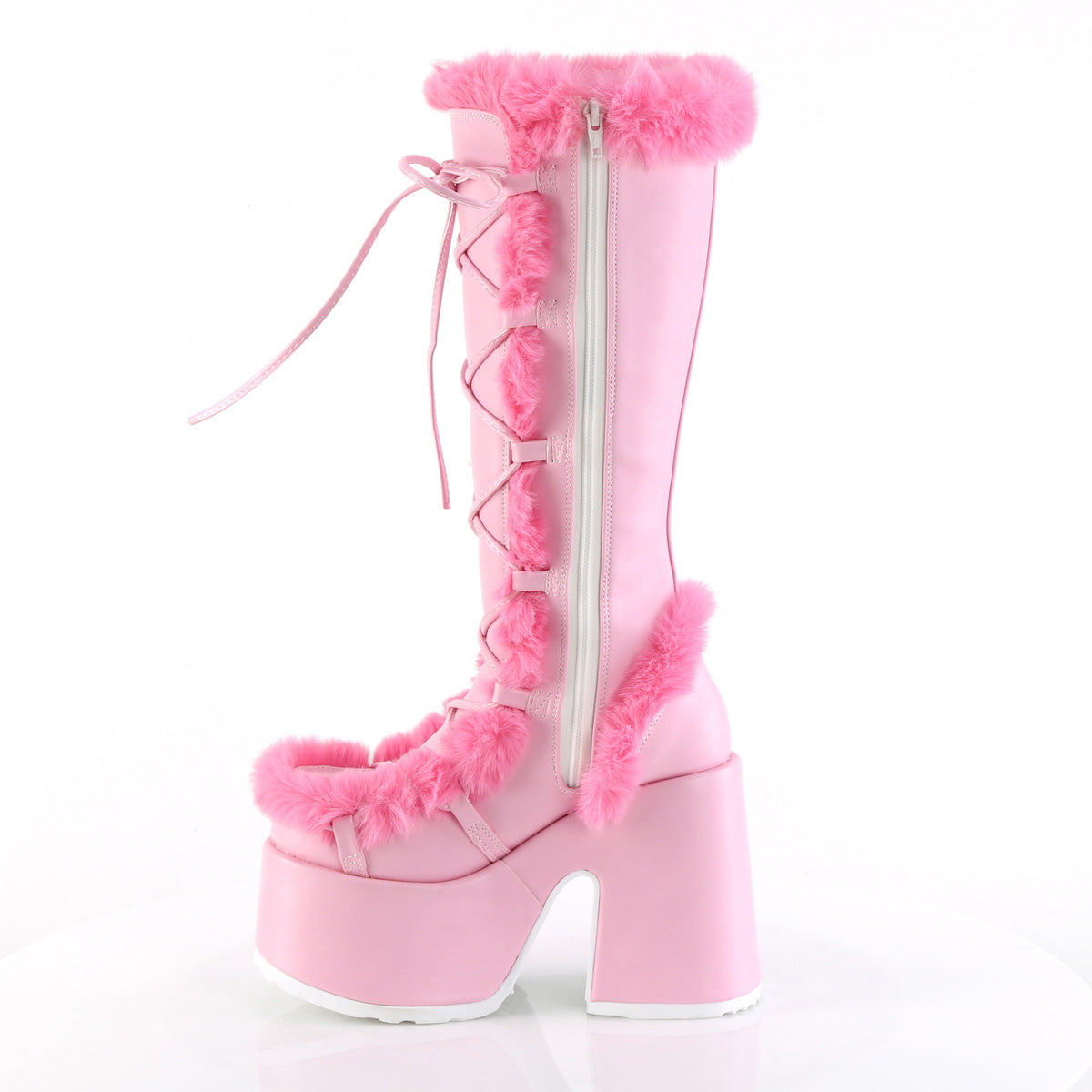 DemoniaCult Boots CAMEL-311 B. Pink Vegan Leather