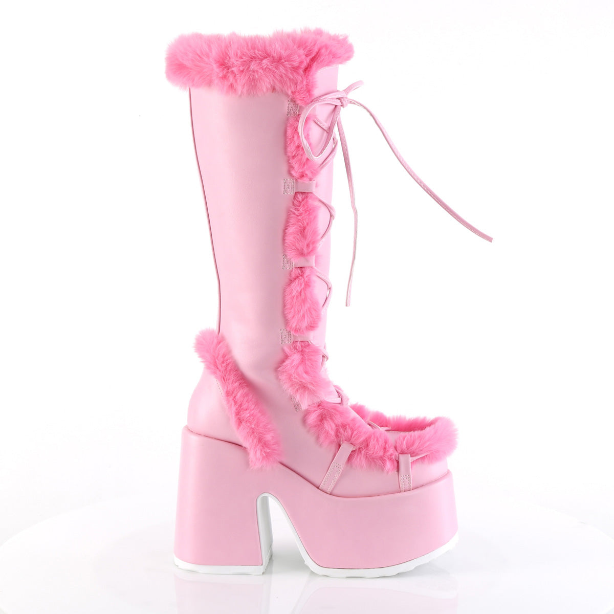 DemoniaCult Boots CAMEL-311 B. Pink Vegan Leather