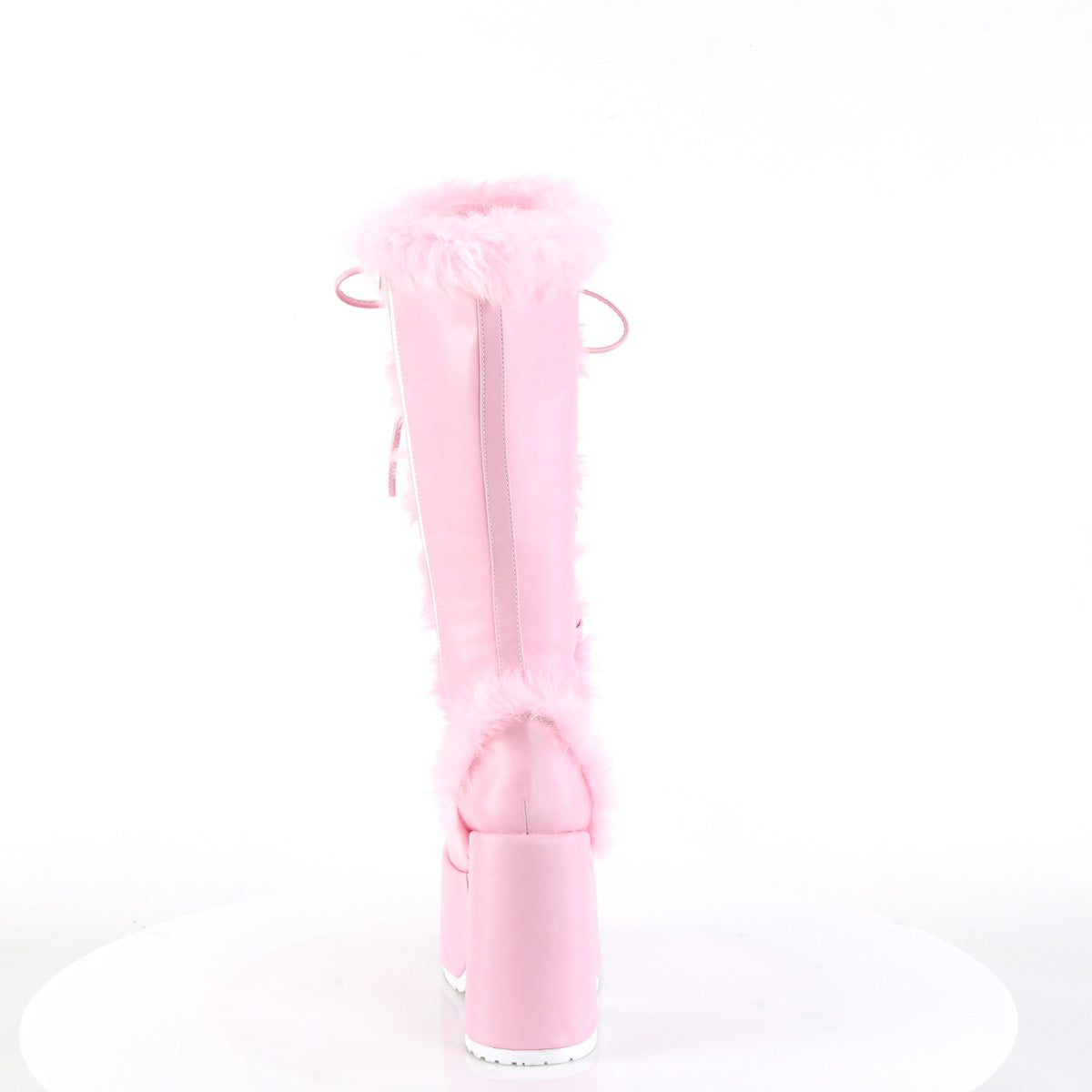 DemoniaCult Boots CAMEL-311 Pastel Pink Vegan Leather
