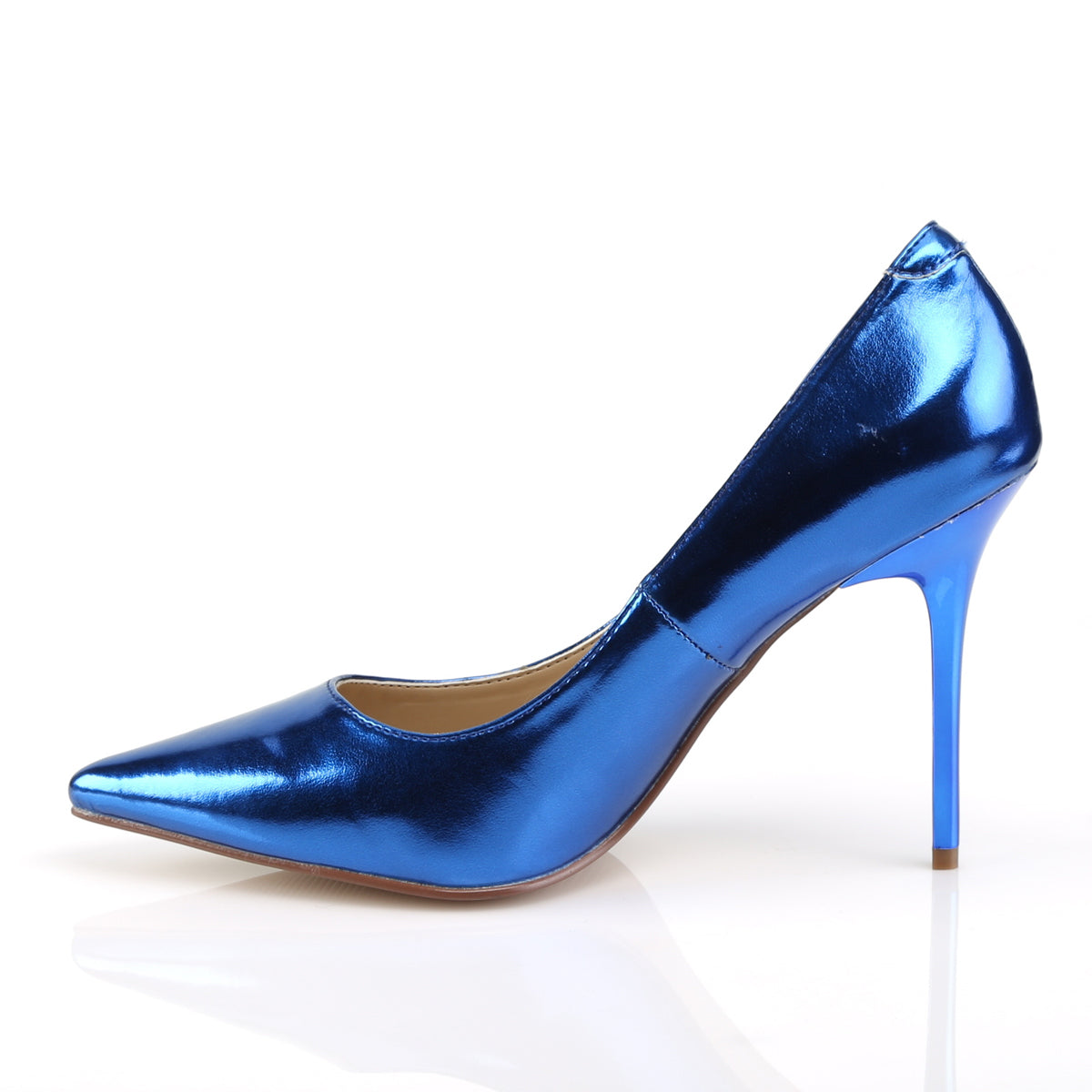 Pleaser Pompes pour femmes CLASSIQUE-20 PU métallique bleu