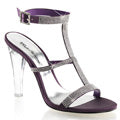 Fabulicious Sandales pour femmes CLEARLY-418 Aubergine Satin