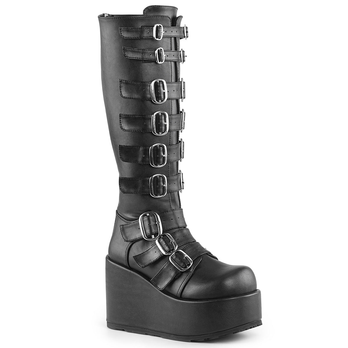 DemoniaCult Bottes de femmes CONCORD-108 Cuir végétalien BLK
