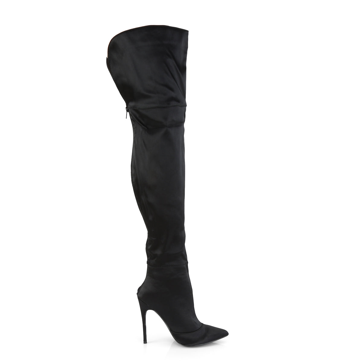 Pleaser Bottes pour femmes COURTLY-3012 Blk Stretch Satin