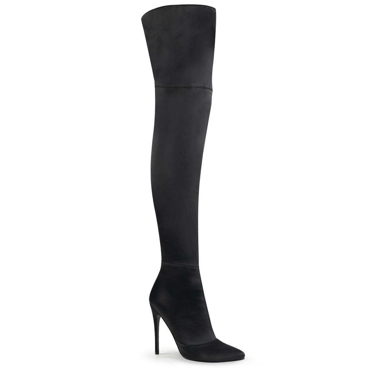 Pleaser Bottes pour femmes COURTLY-3012 Blk Stretch Satin