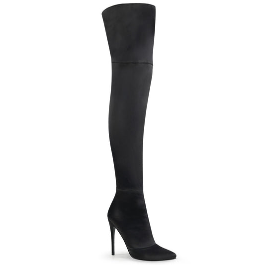 Pleaser Bottes pour femmes COURTLY-3012 Blk Stretch Satin