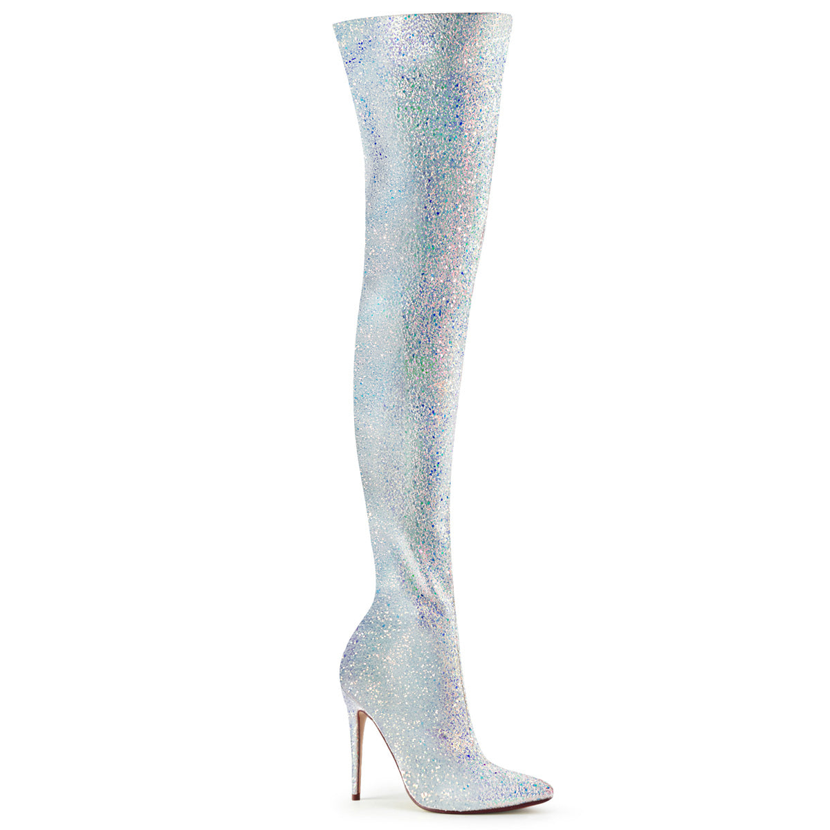 Pleaser Bottes pour femmes COURTLY-3015 WHT Multi Glitter