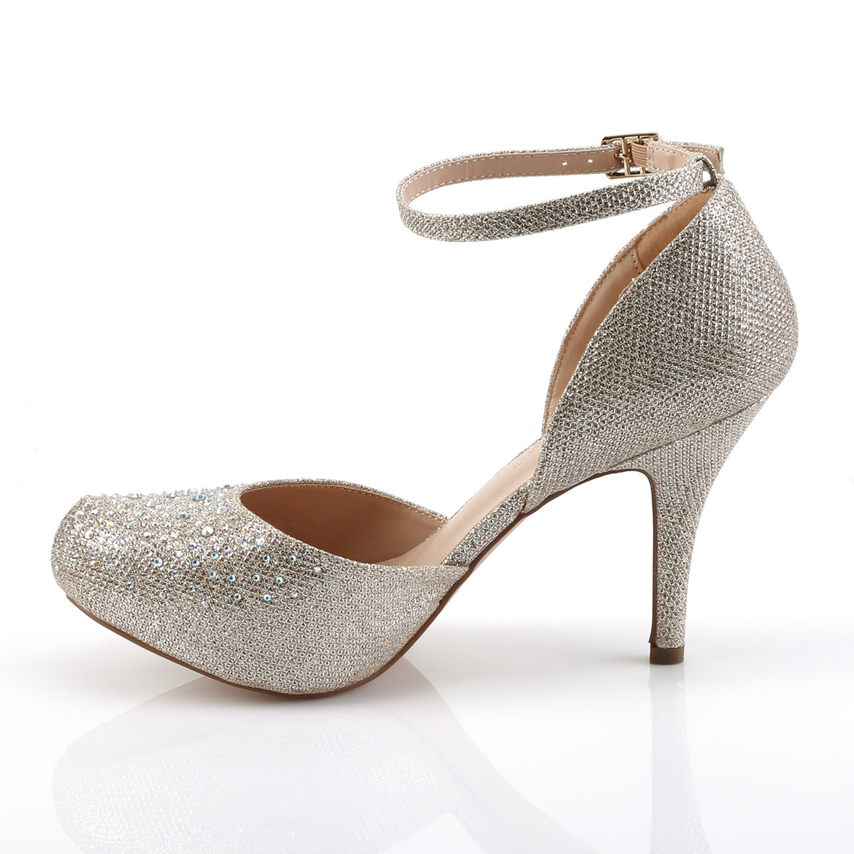 Fabulicious Sandales pour femmes COVET-03 Tissu de maille de paillettes nues