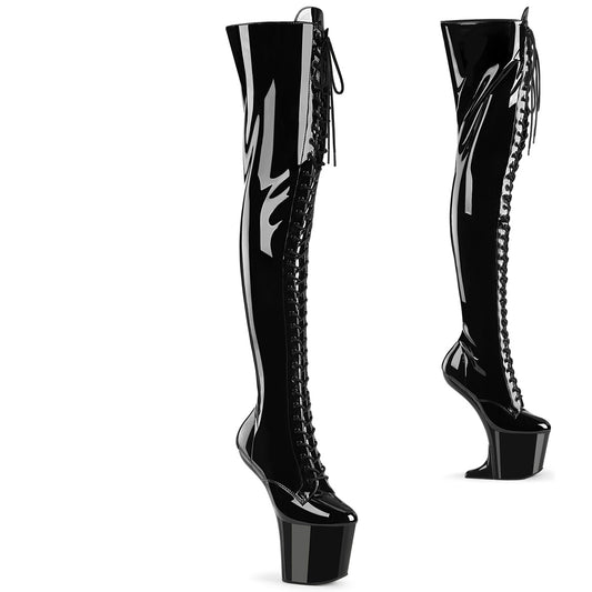 Pleaser  Bottes CRAZE-3023 BLK PAT / BLK