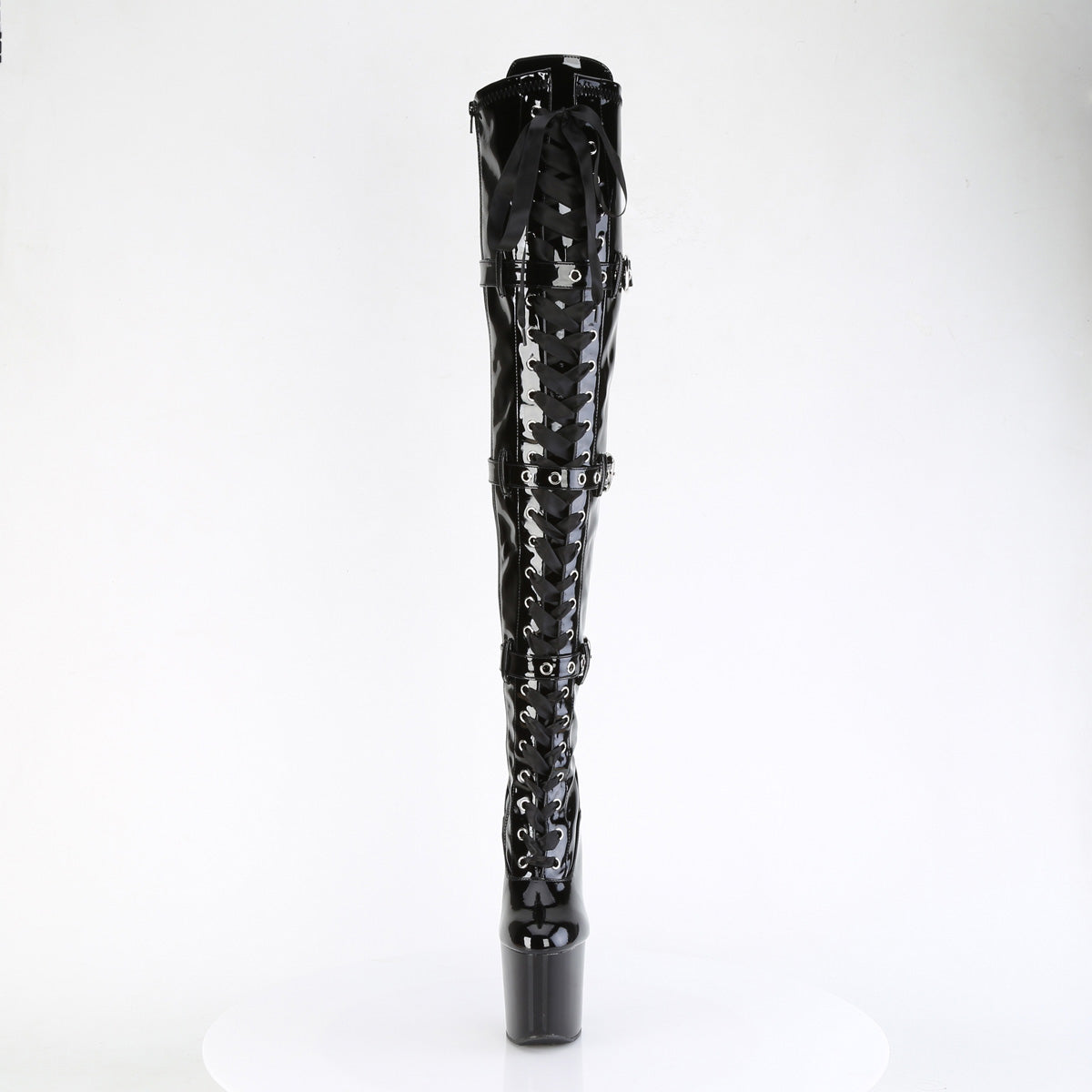 Pleaser Bottes CRAZE-3028 Blk Str. Pat / blk