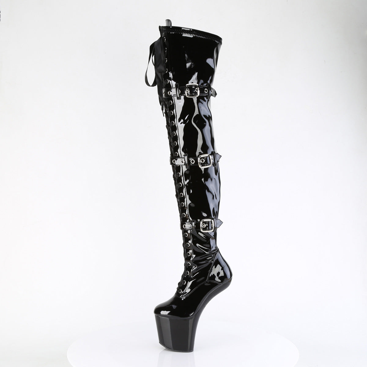 Pleaser Bottes CRAZE-3028 Blk Str. Pat / blk