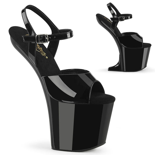 Pleaser  Des sandales CRAZE-809 BLK PAT / BLK