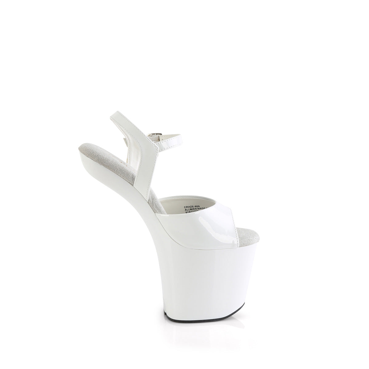 Pleaser Sandals CRAZE-809 Wht Pat/Wht