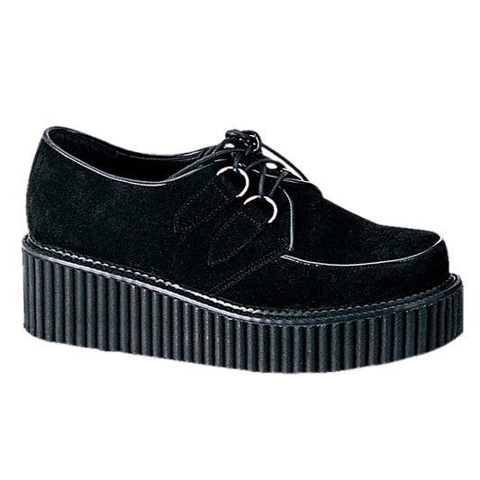 DemoniaCult Chaussure basse des femmes CREEPER-101 Blk Suede