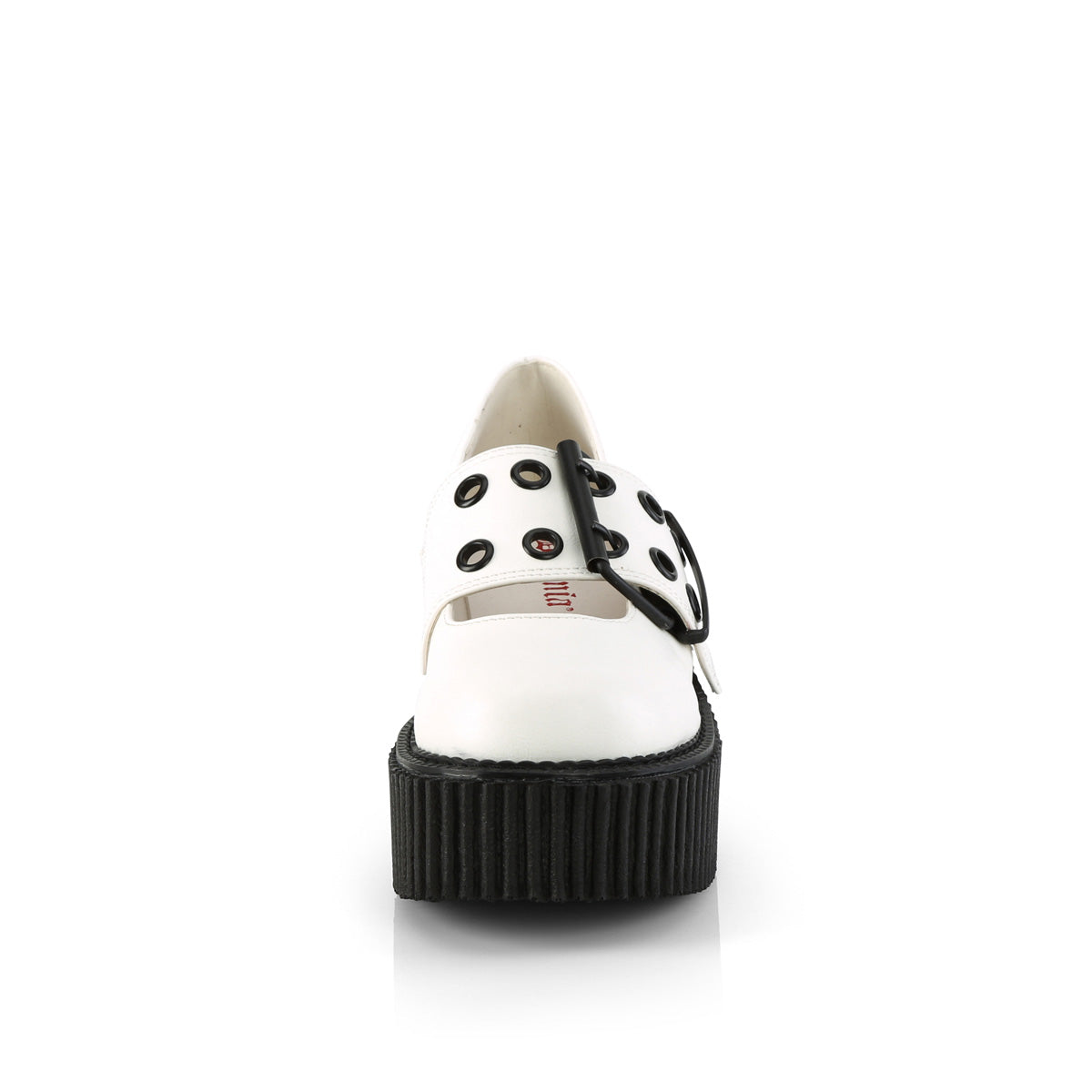 DemoniaCult Low Shoe CREEPER-230 Wht Vegan Leather