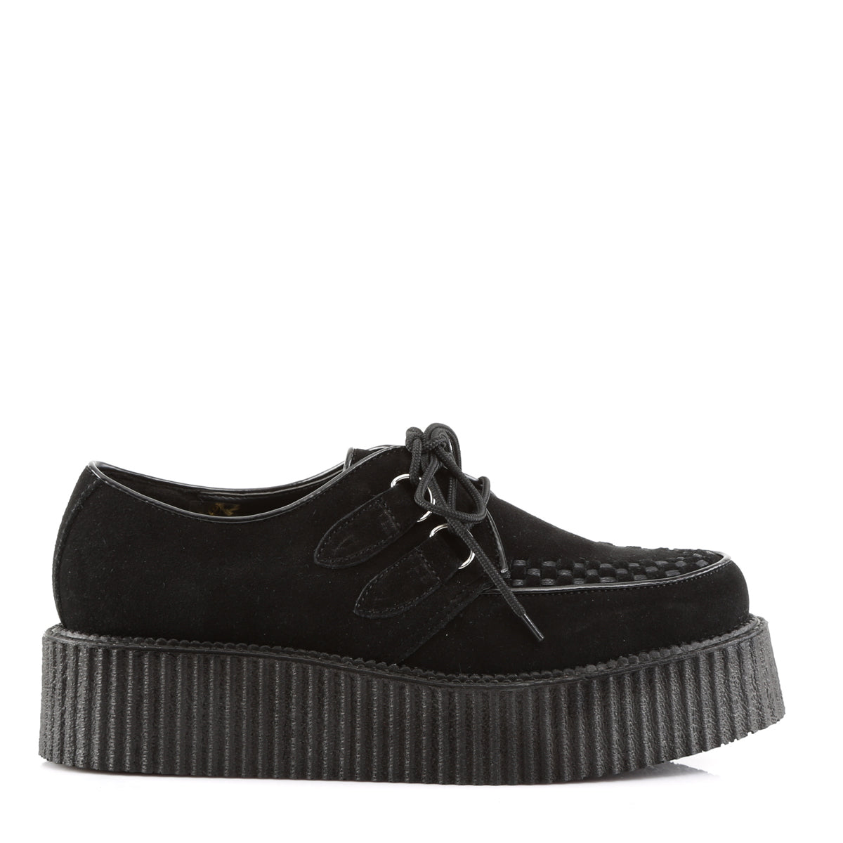 DemoniaCult Chaussure basse pour hommes CREEPER-402s blk daim