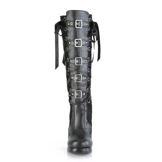 DemoniaCult Bottes de femmes CRYPTO-106 BLK Vegan en cuir-lace