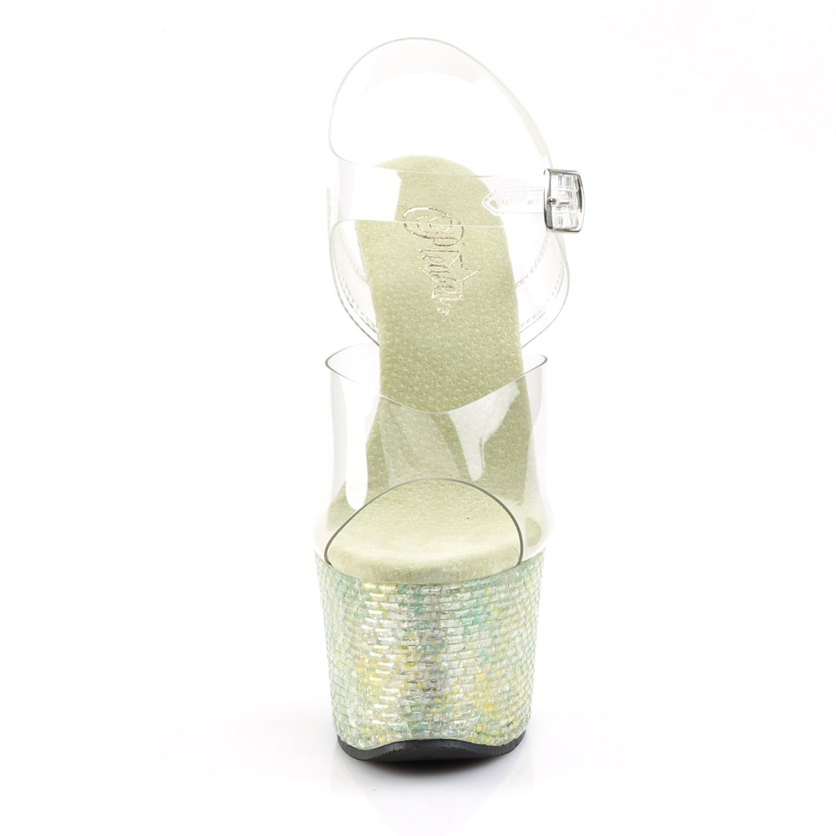Pleaser Womens Sandals CRYSTALIZE-308TL Clr/Lime Crystal