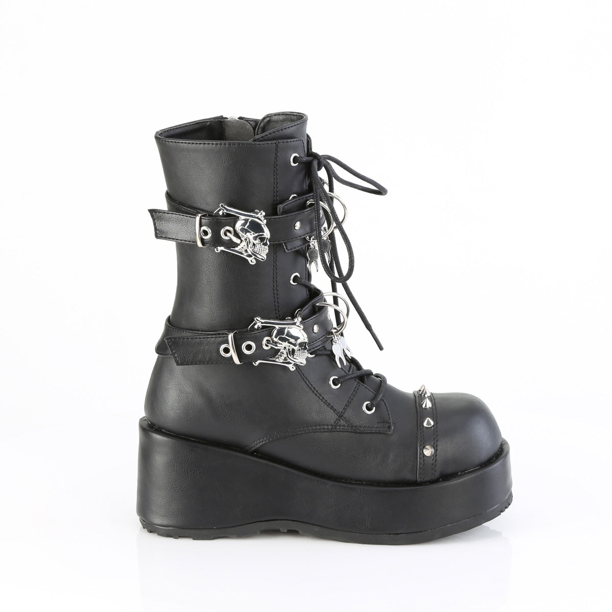 DemoniaCult Women's Ankle Boots CUBBY-54 Blk Vegan Leather