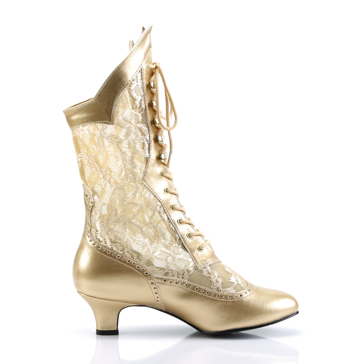Funtasma Bottines pour femmes DAME-115 Gold Pu-dentelle
