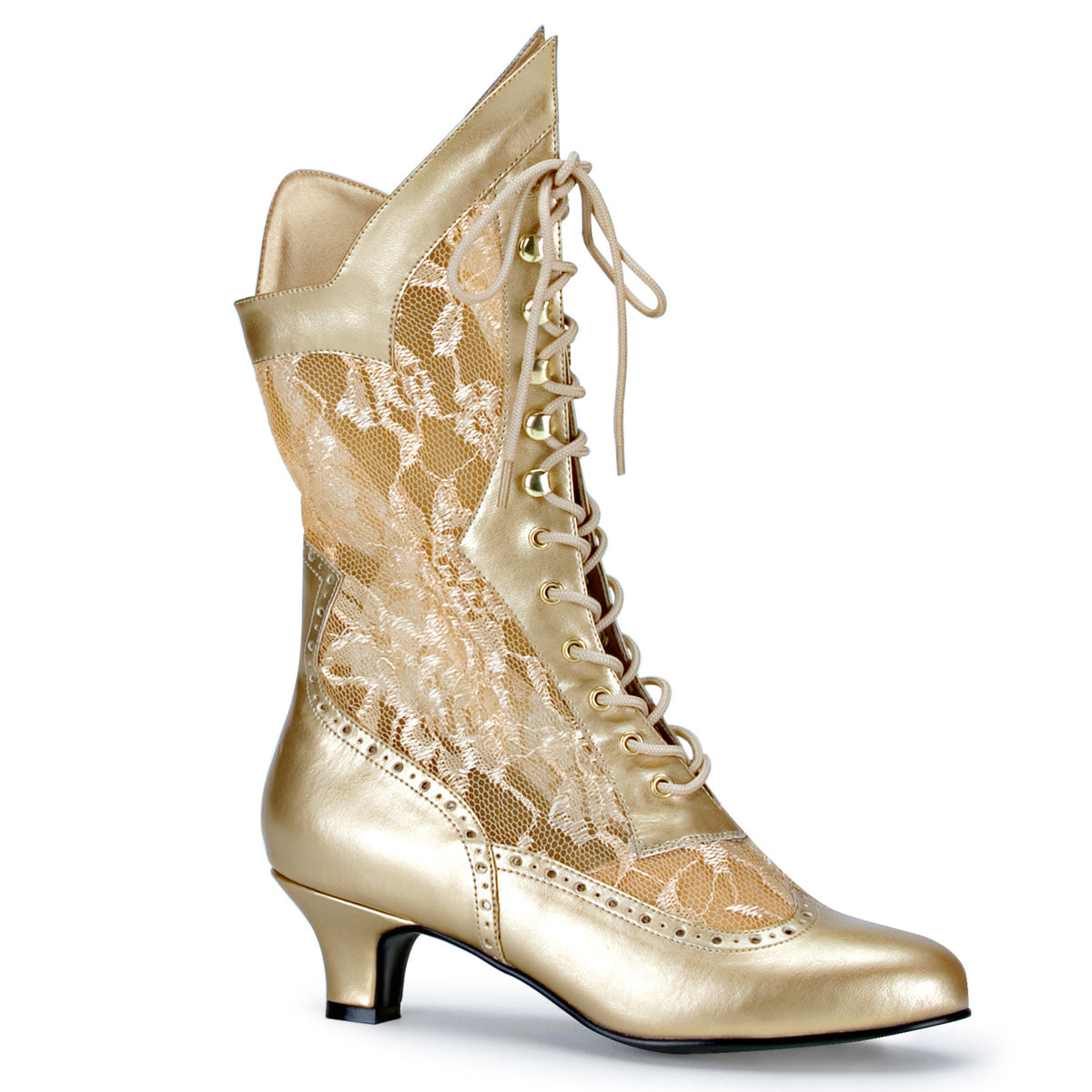 Funtasma Bottines pour femmes DAME-115 Gold Pu-dentelle