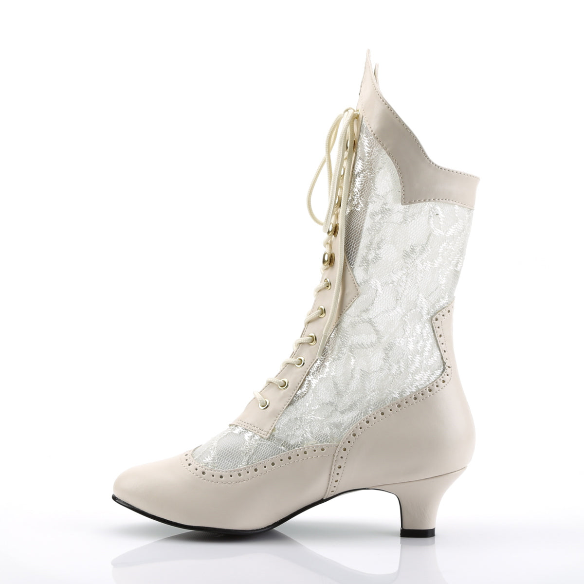 Funtasma Bottines pour femmes DAME-115 Ivory PU-Dentelle