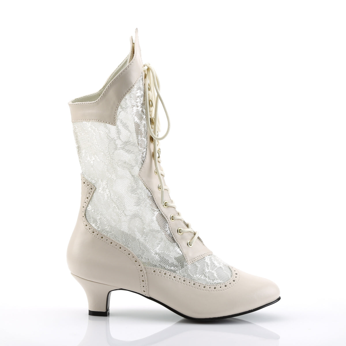 Funtasma Bottines pour femmes DAME-115 Ivory PU-Dentelle