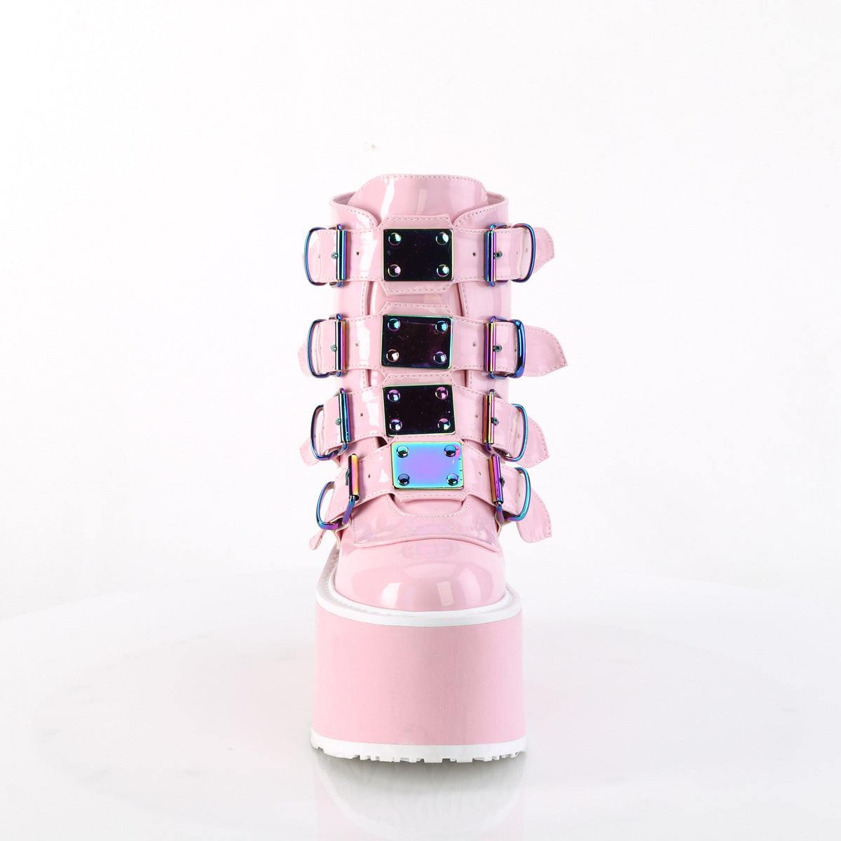 DemoniaCult Bottines DAMNED-105 B. Holo rose Pat