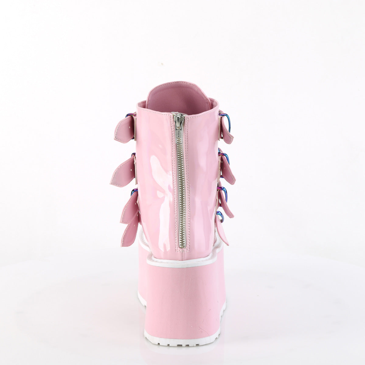 DemoniaCult Bottines DAMNED-105 B. Holo rose Pat