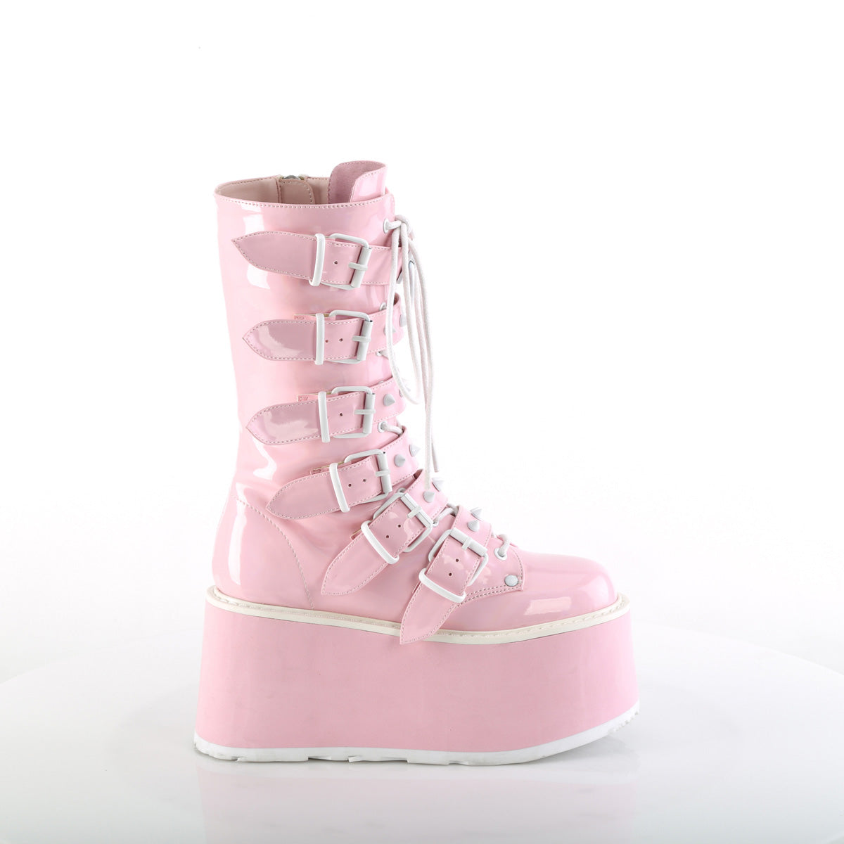 DemoniaCult Boots DAMNED-225 B. Pink Holo Pat