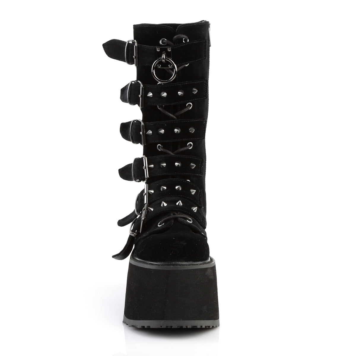 DemoniaCult Bottes de femmes DAMNED-225 Blk Velvet