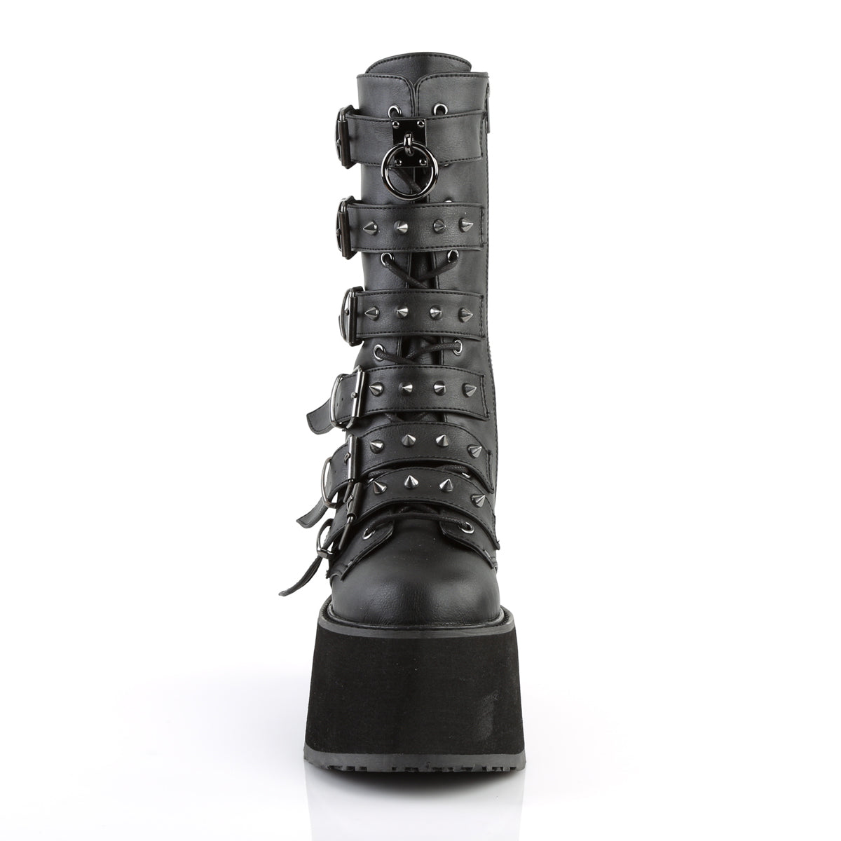 DemoniaCult Bottes de femmes DAMNED-225 Cuir végétalien BLK