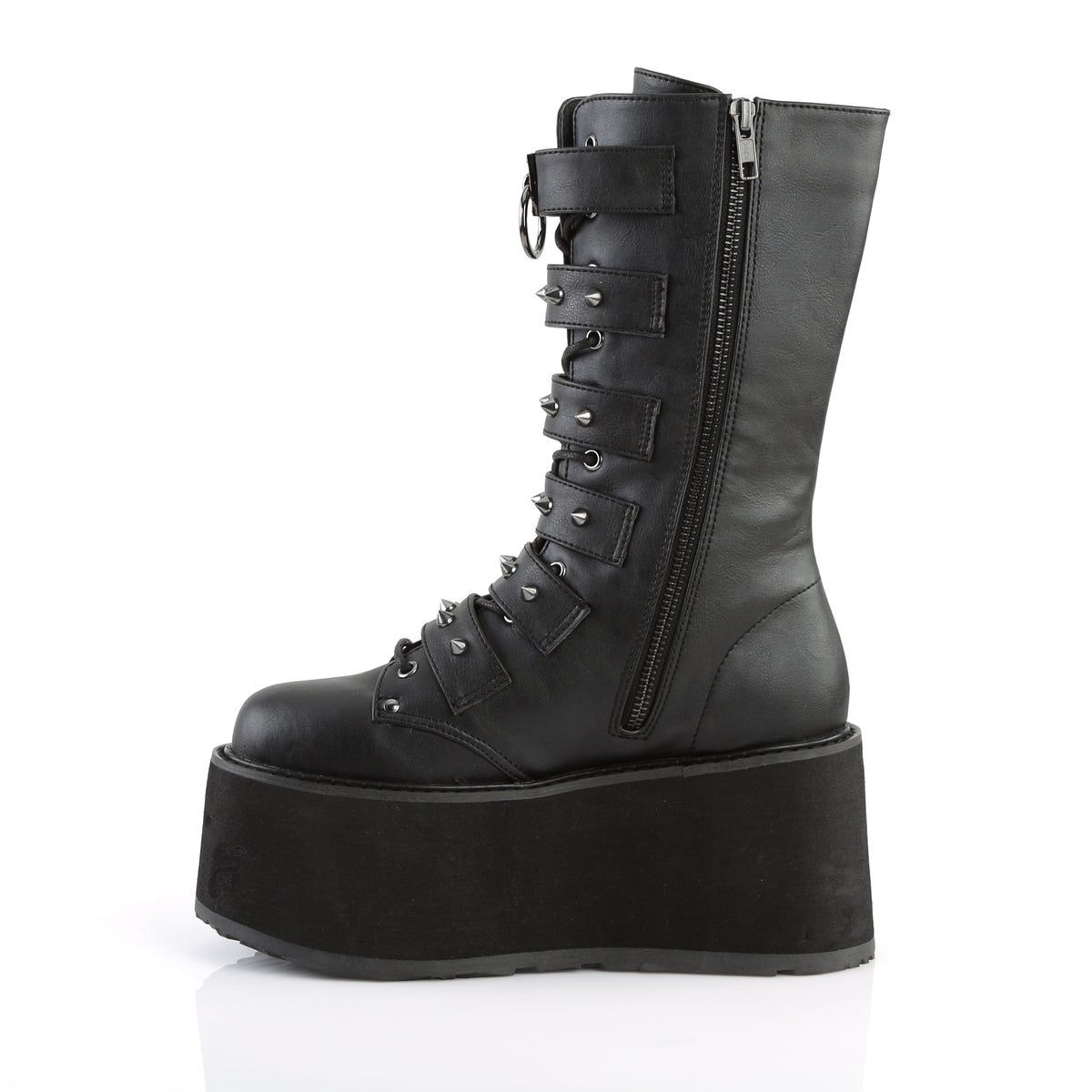 DemoniaCult Bottes de femmes DAMNED-225 Cuir végétalien BLK